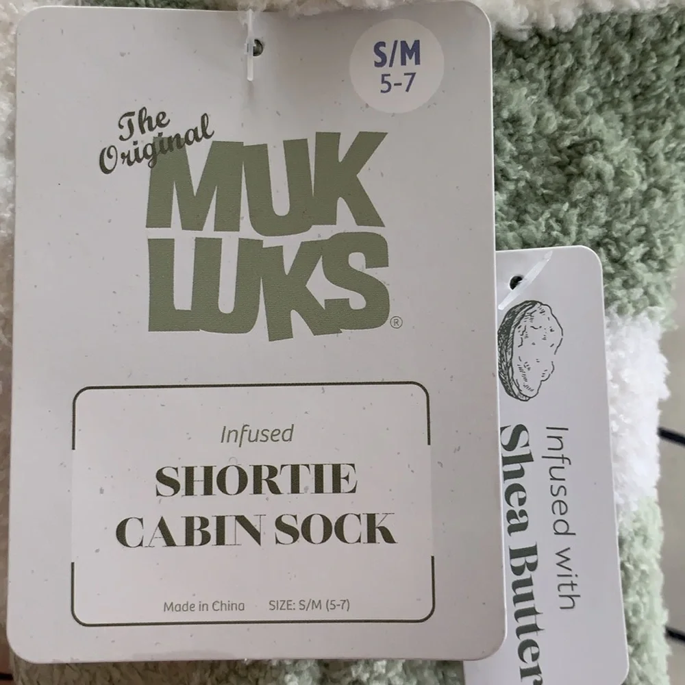 Muk Luks Shea Butter Infused Striped Shortie Cabin Socks